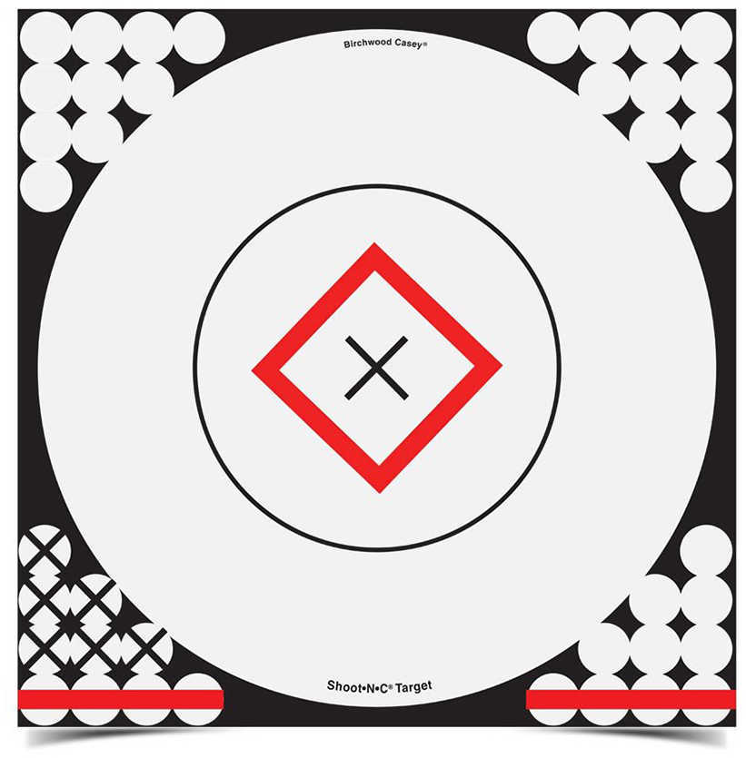 Birchwood Casey Shoot-N-C 17 1/4" White/Black Diamond Targets, Per 5 Md: 34195