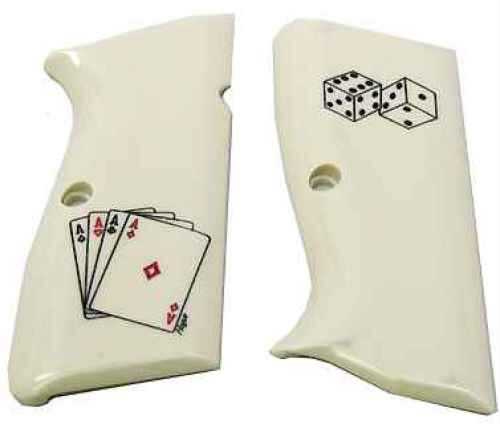 Hogue Browning Hi-Power Scrimshaw Ivory Polymer Grip Panels Aces 09021