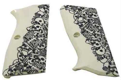 Hogue Browning Hi-Power Scrimshaw Ivory Polymer Grip Panels Boneyard 09032