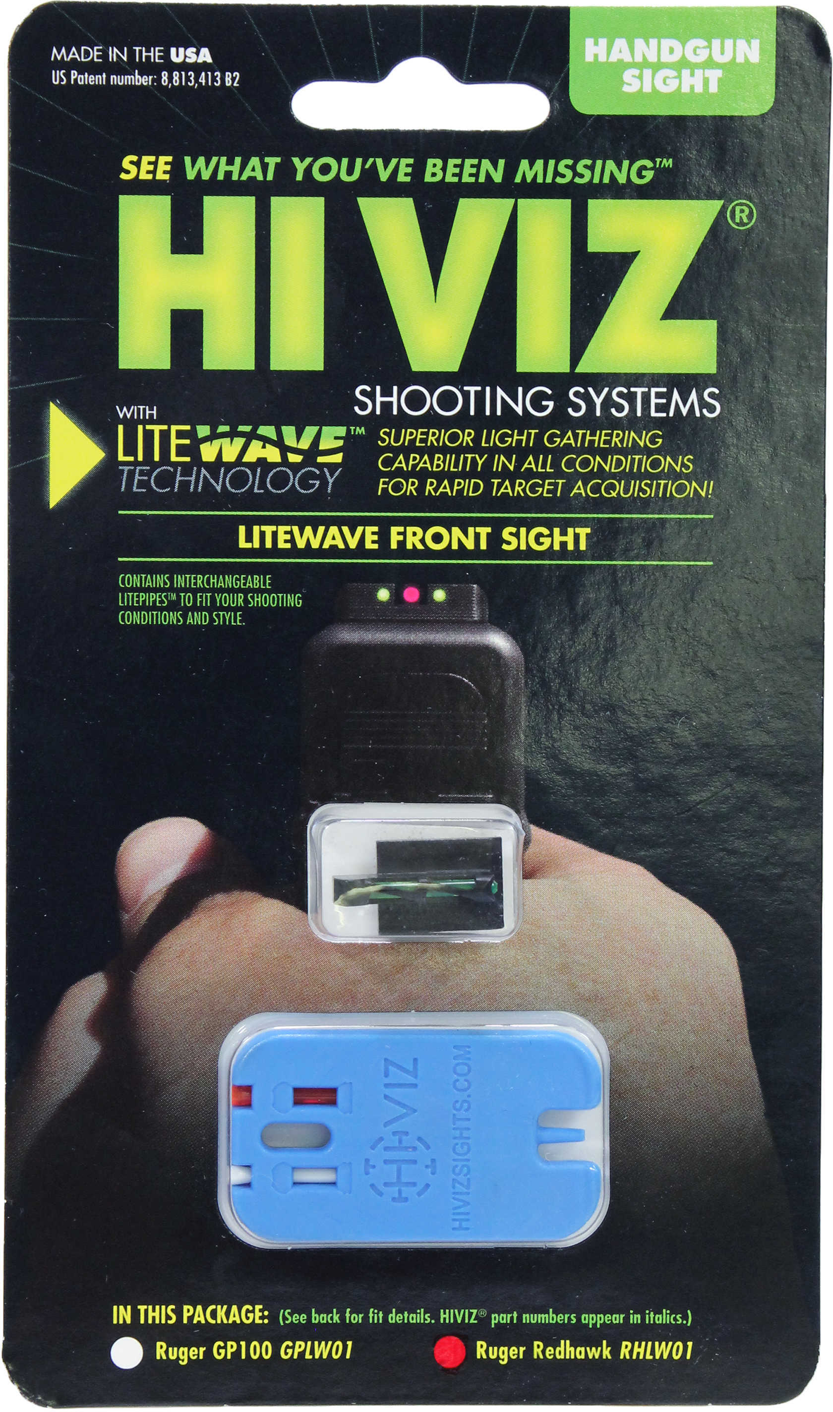 HiViz Sight Systems Hi-viz Litewave Ruger Redhawk & Green Rhlw01