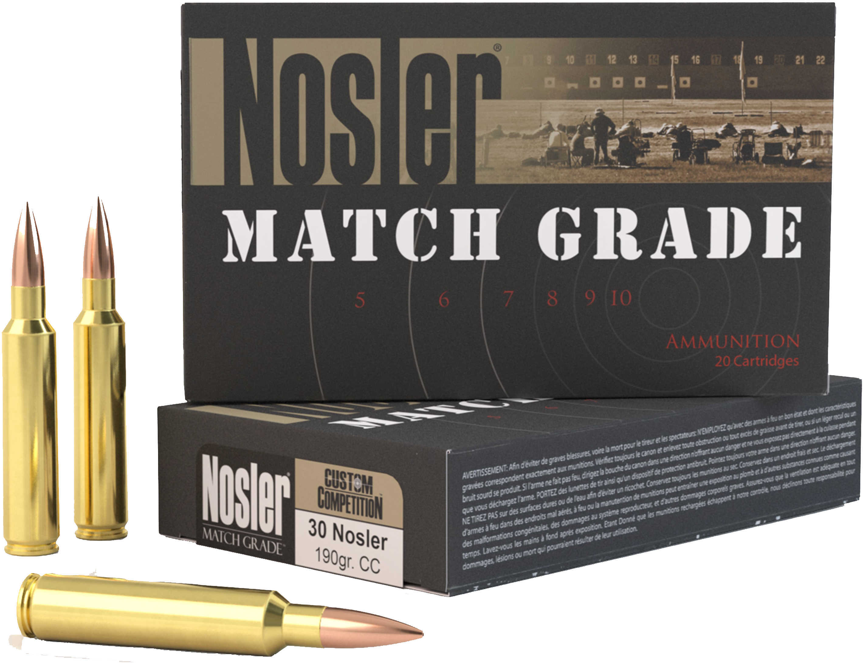 30 Nosler 20 Rounds Ammunition 190 Grain Hollow Point