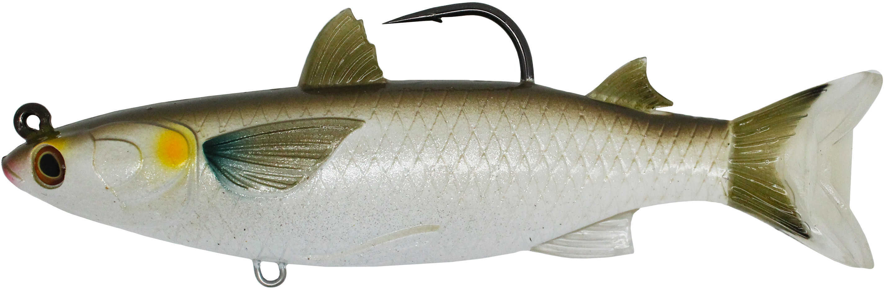 LIVETARGET Lures / Koppers Fishing and Tackle Corp Mullet Twitchbait Saltwater 5.5-Inches 9/0 Hook Medium/Slow Sinking Silver Md: