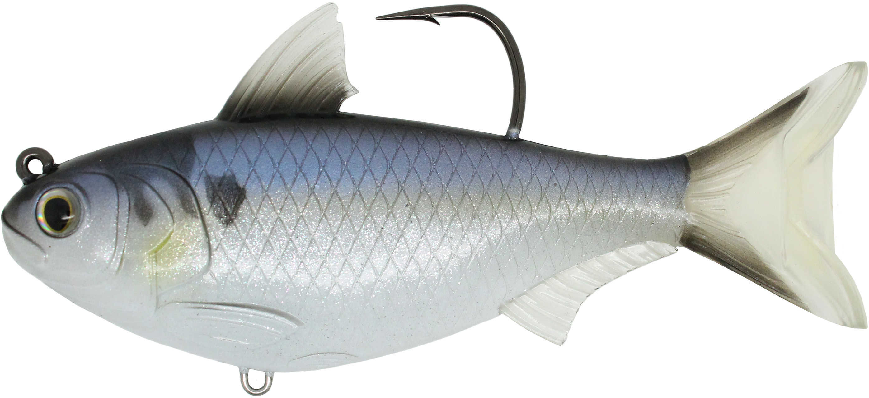 LIVETARGET Lures / Koppers Fishing and Tackle Corp Gizzard Shad Freshwater 4 1/2" 6/0 Hook Medium/Slow Sinking White/Blue Md: GZS11