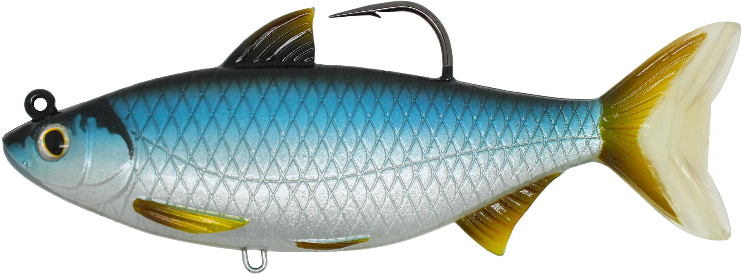 LIVETARGET Lures / Koppers Fishing and Tackle Corp Golden Shine Freshwater 5 1/2" 9/0 Hook Medium/Slow Sink Silver/Blue Md: GSS140