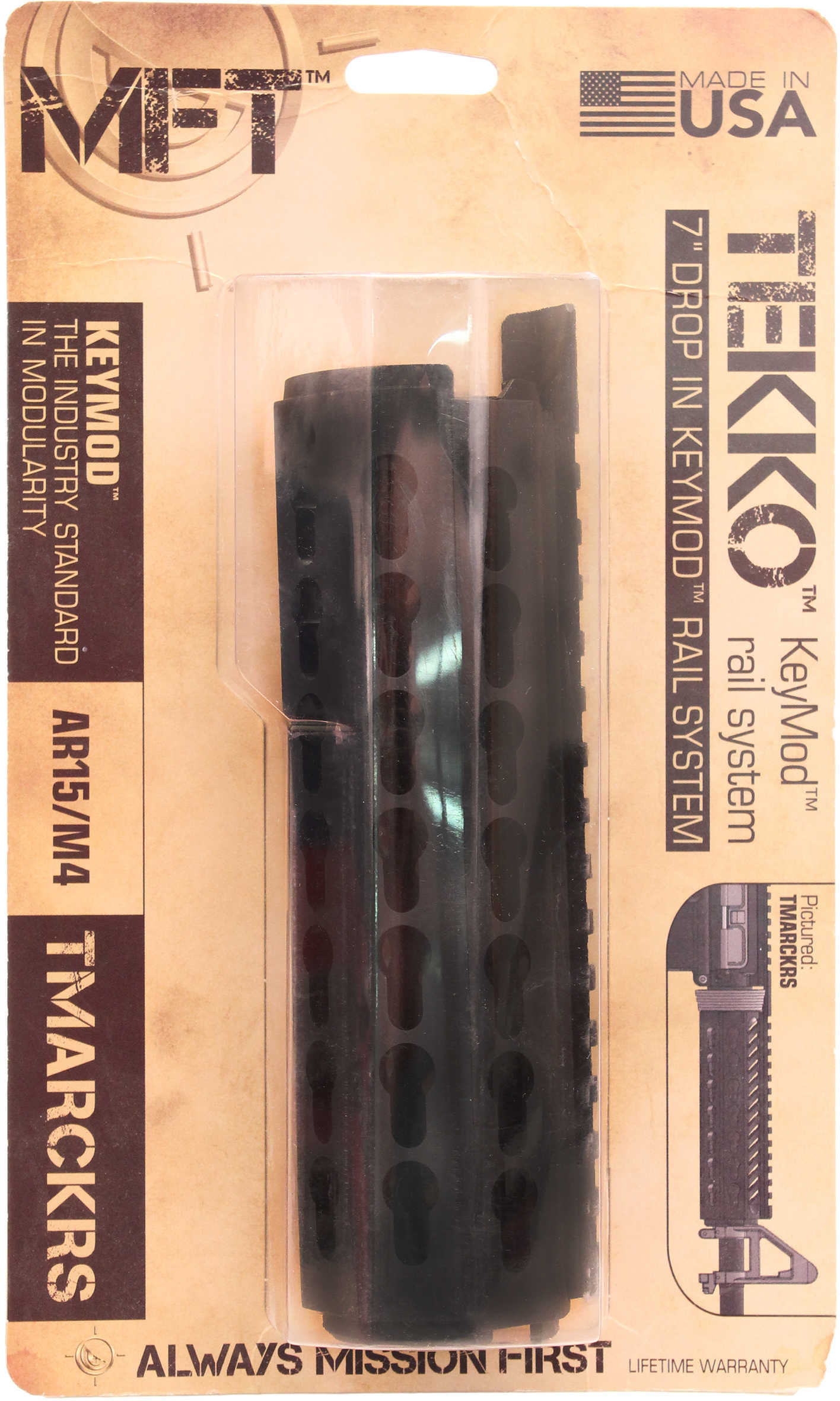 Mission First Tactical MFT TEKKO Metal AR15 7 Drop In KEYMOD Rail Sys