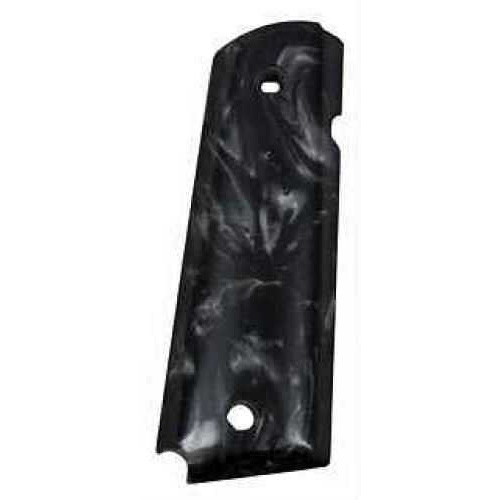 Click to see larger image. Hogue Grips Fits Colt Government Polymer Ambidextrous Safety Cut Black Pearlized Finish 45418