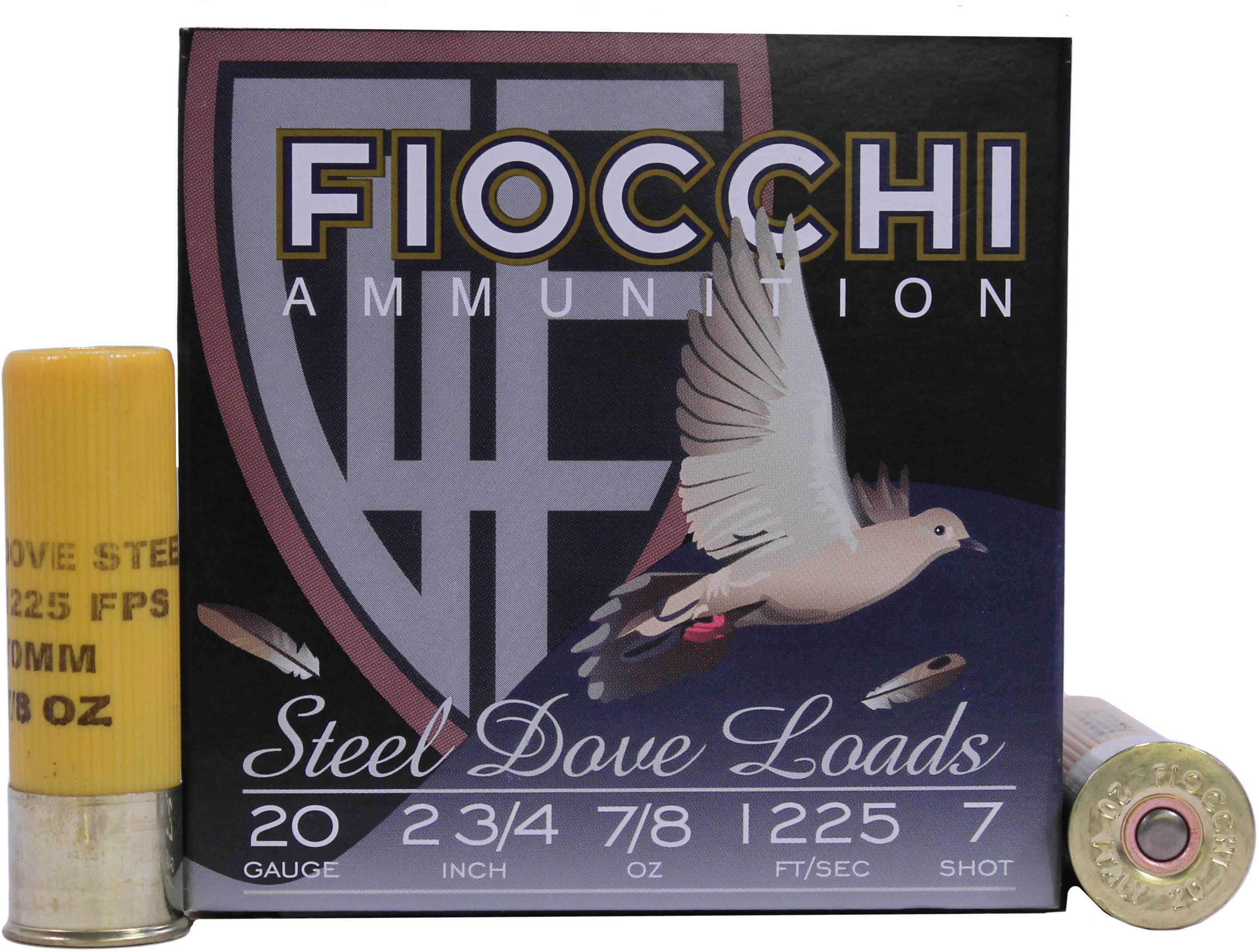 20 Gauge 25 Rounds Ammunition Fiocchi Ammo 2 3/4" 7/8 oz Steel #7