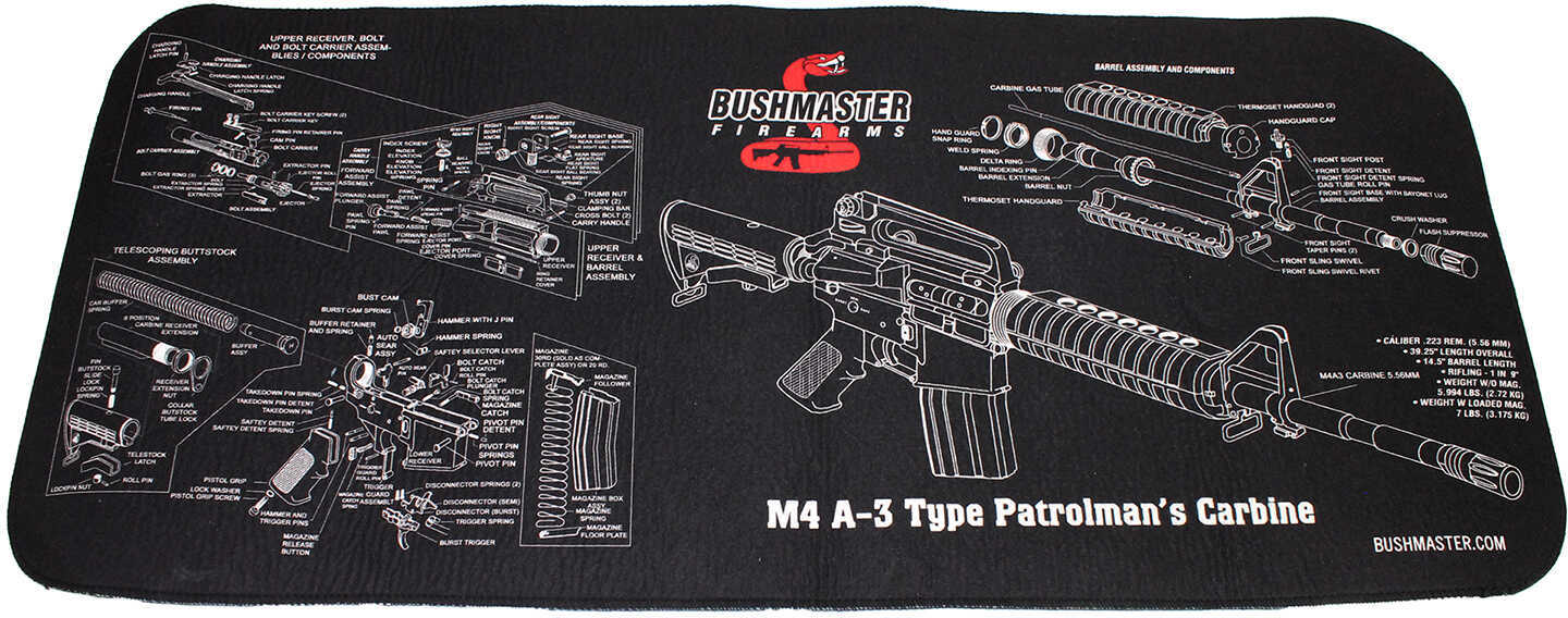 Bushmaster Firearms Neoprene M4 Schematic Gun Cleaning Mat Matte Black Md: 93686
