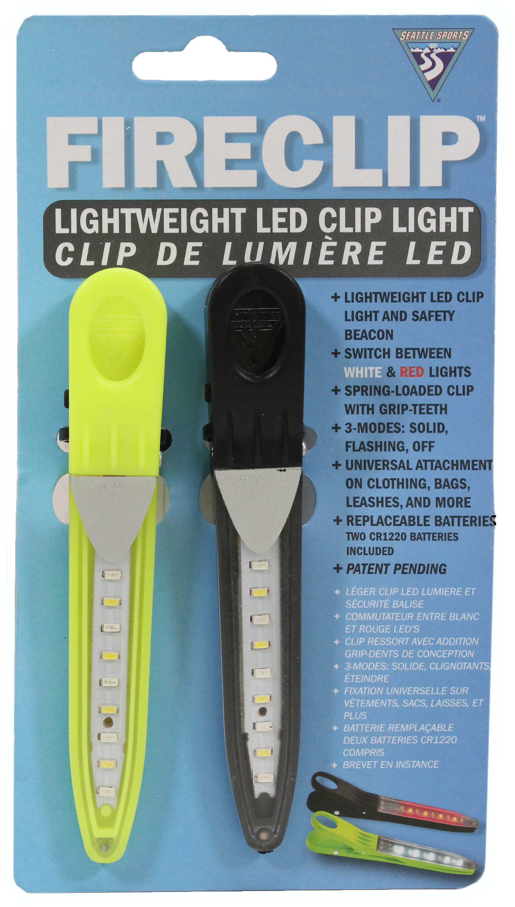 Seattle Sports Fire Clip LED Light, Green/White. 2 Pack Md: 066899