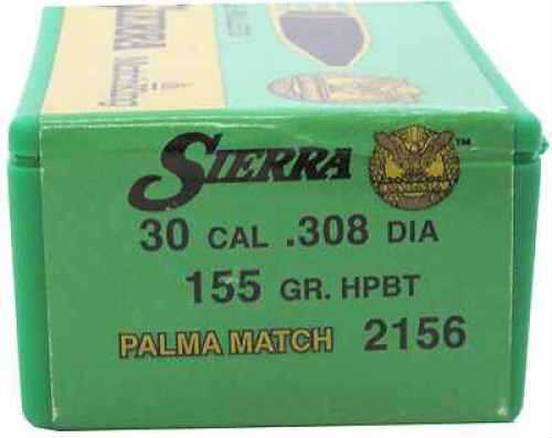 Sierra 30 Caliber 155 Grains Hollow Point Boattail Match Palma (Per 100) 2156
