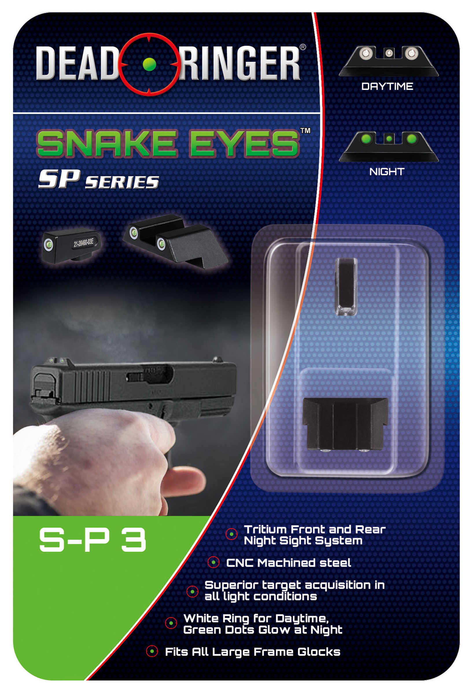 Dead Ringer SP Tritium Night Sights for Glock S-P 3 Md: DR4937