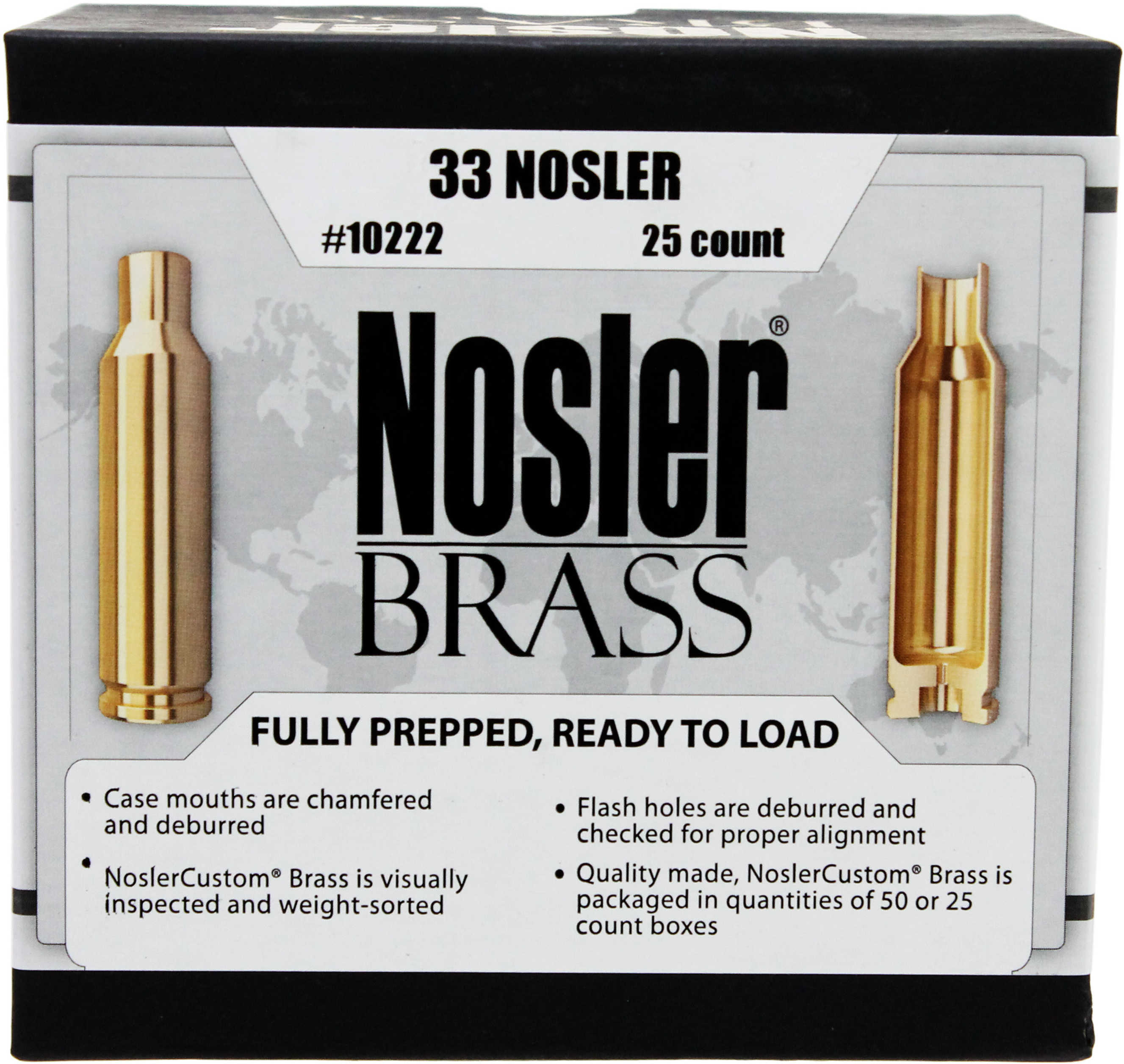 Custom Reloading Brass 33 Nosler, Per 25 Md: 10222