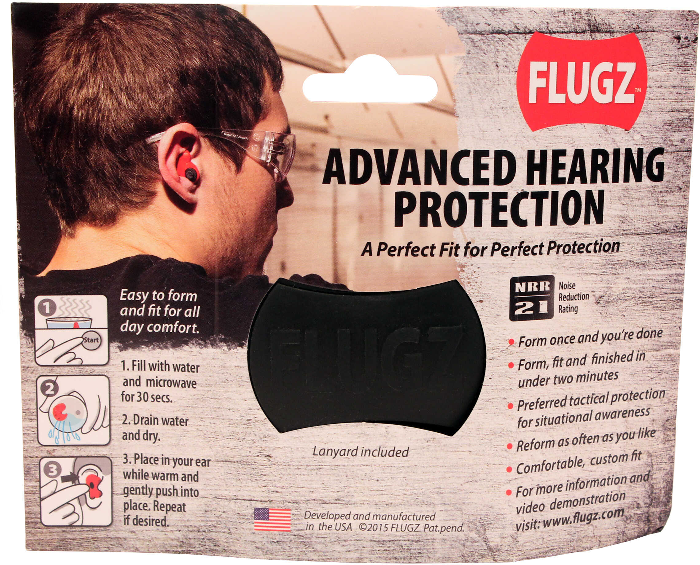 Otis Technology Flugz, Ear Plug, Black, 21dB FG-FL
