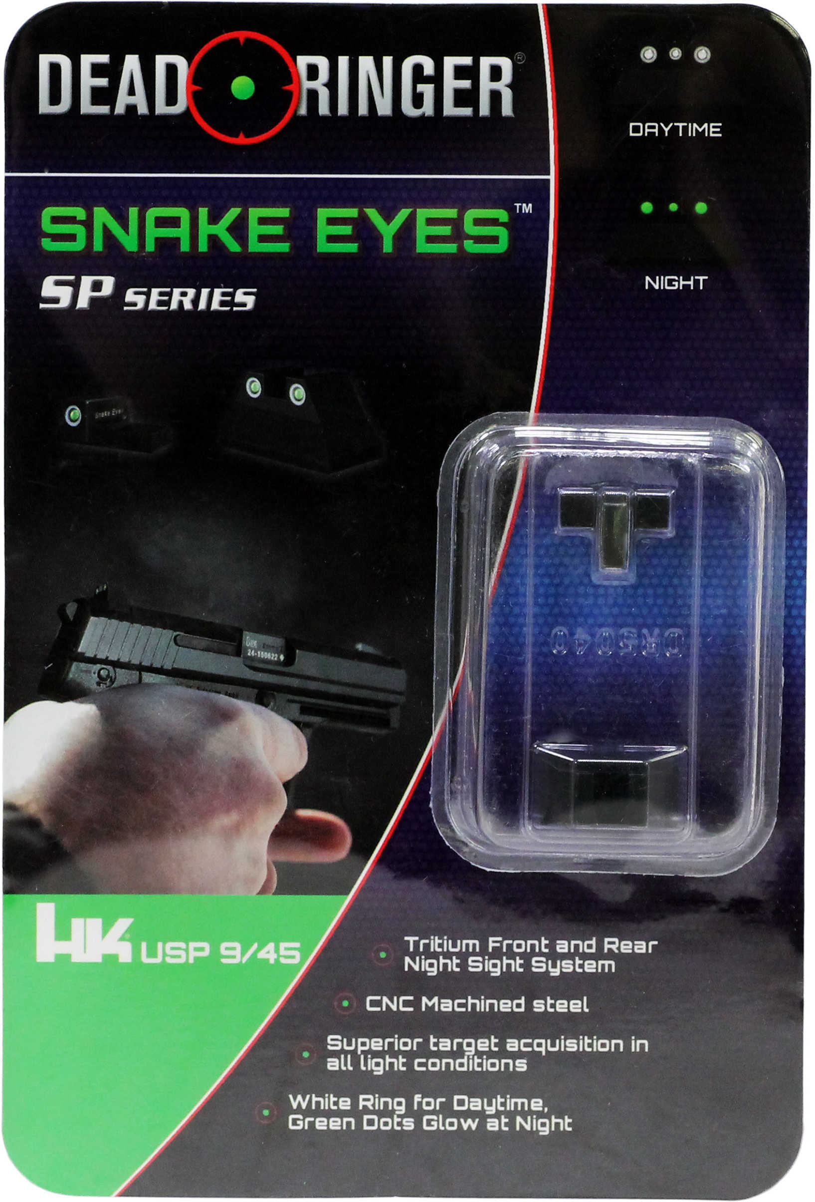 Dead Ringer Snake Eyes Pistol Sight H&K USP 9/40/45 Md: DR5040