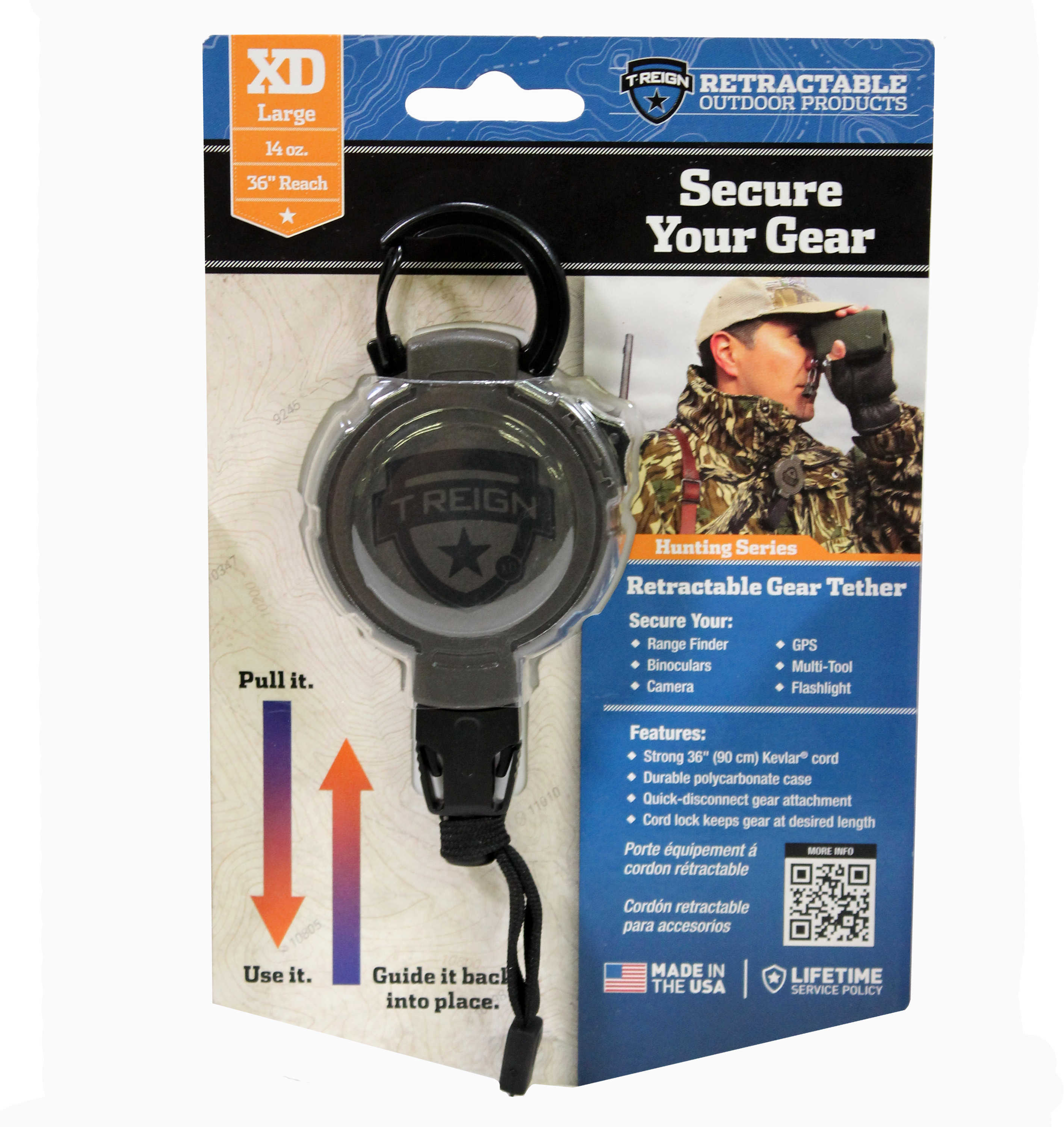 TReign Outdoor Products Retractable Gear Tether Hunting Extreme Duty