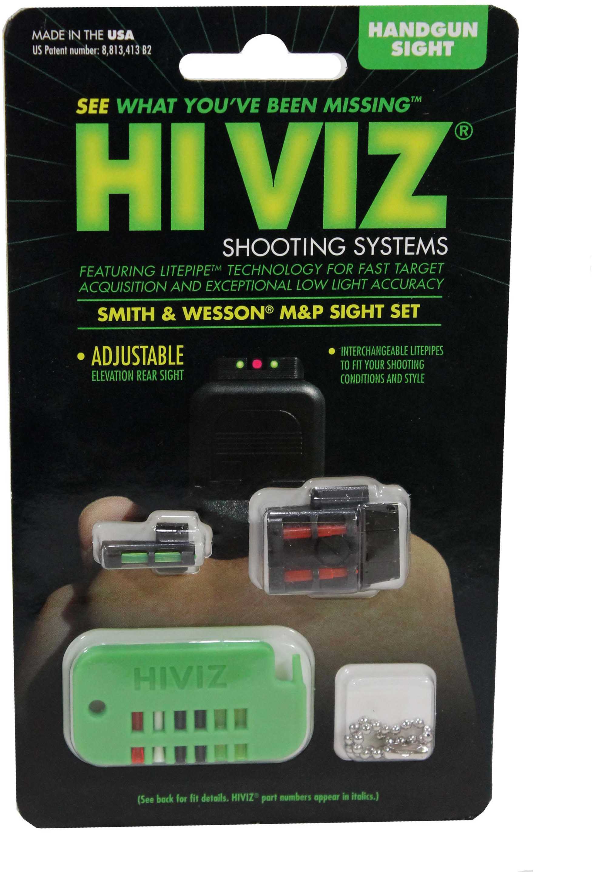 Hi-Viz Interchangeable Front & Rear Sight Set Fits S&W M&P Full Size Pro Pistols 9MM/40 S&W/45 ACP