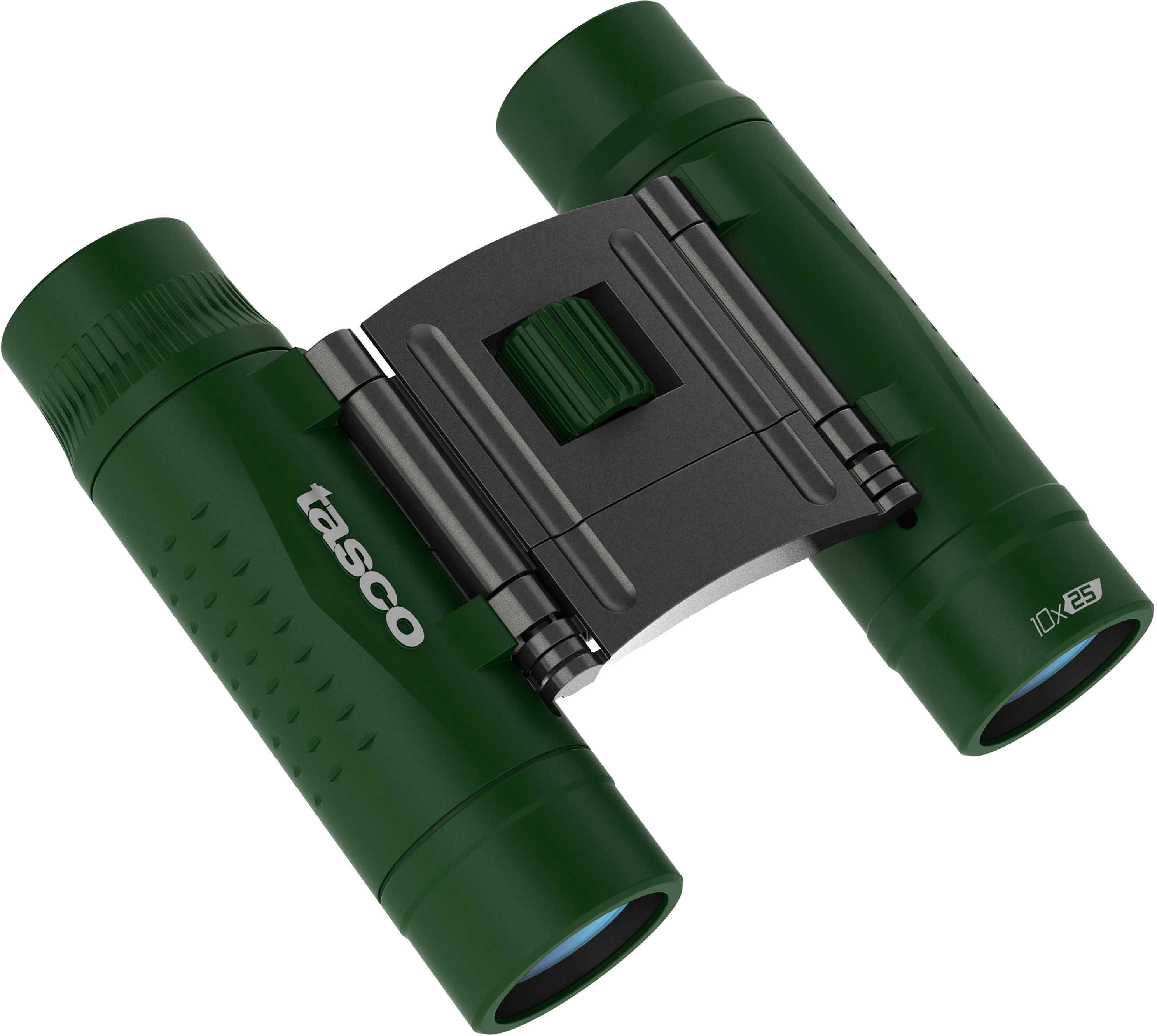 Tasco Essentials Binoculars 10x25mm, Roof Prism, Green, Boxed Md: 168125G