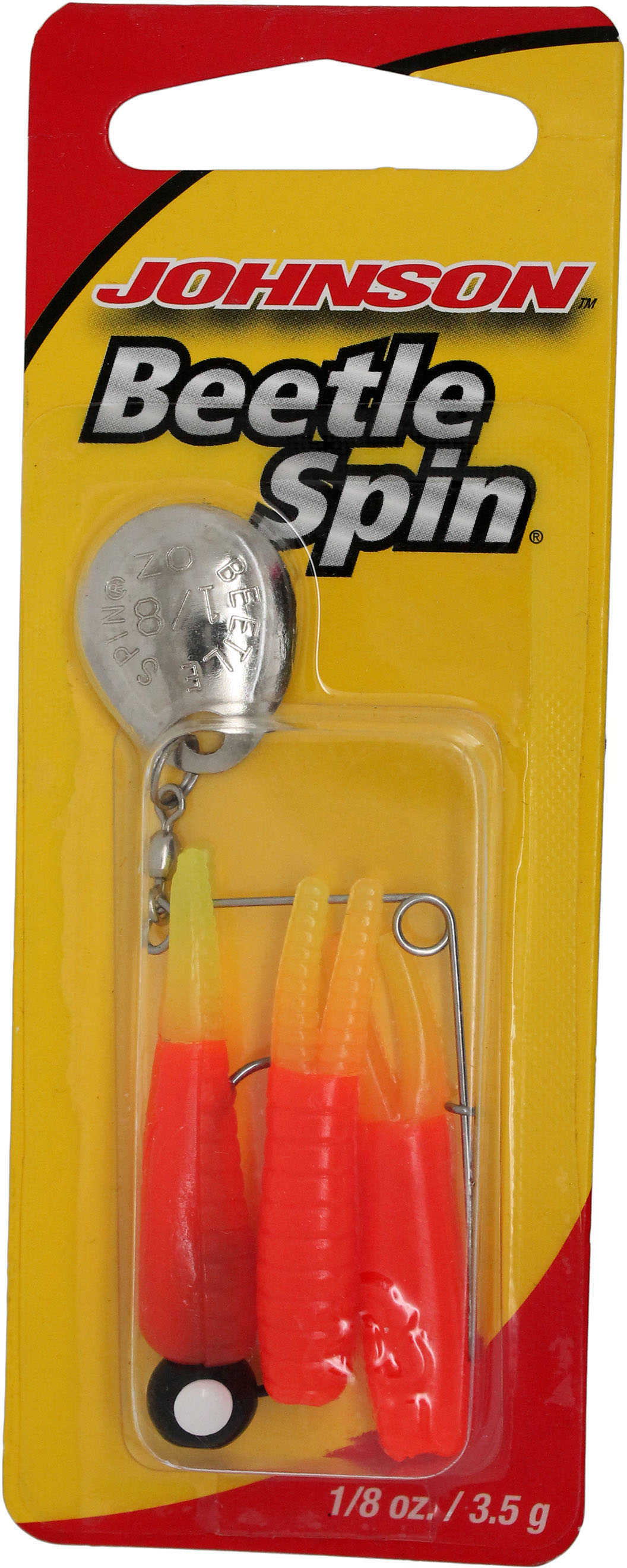 Johnson Rattlin Beetle Spin, 2" Length, 1/4 oz Bait Size, #4 Hook, Chartreuse Md: 1057147