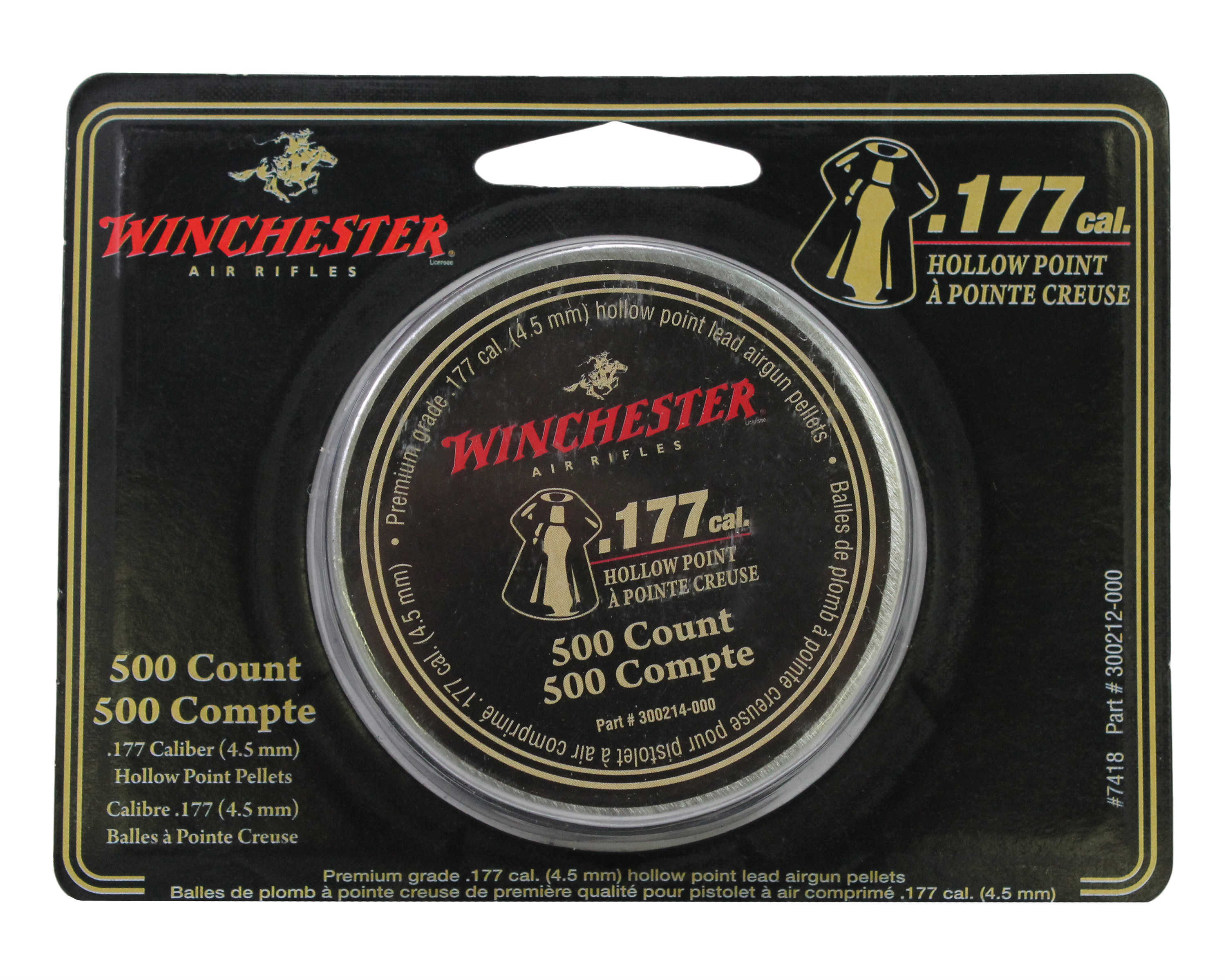 Winchester .177 HP Pellet 500 Count Tin 6 Pack Case