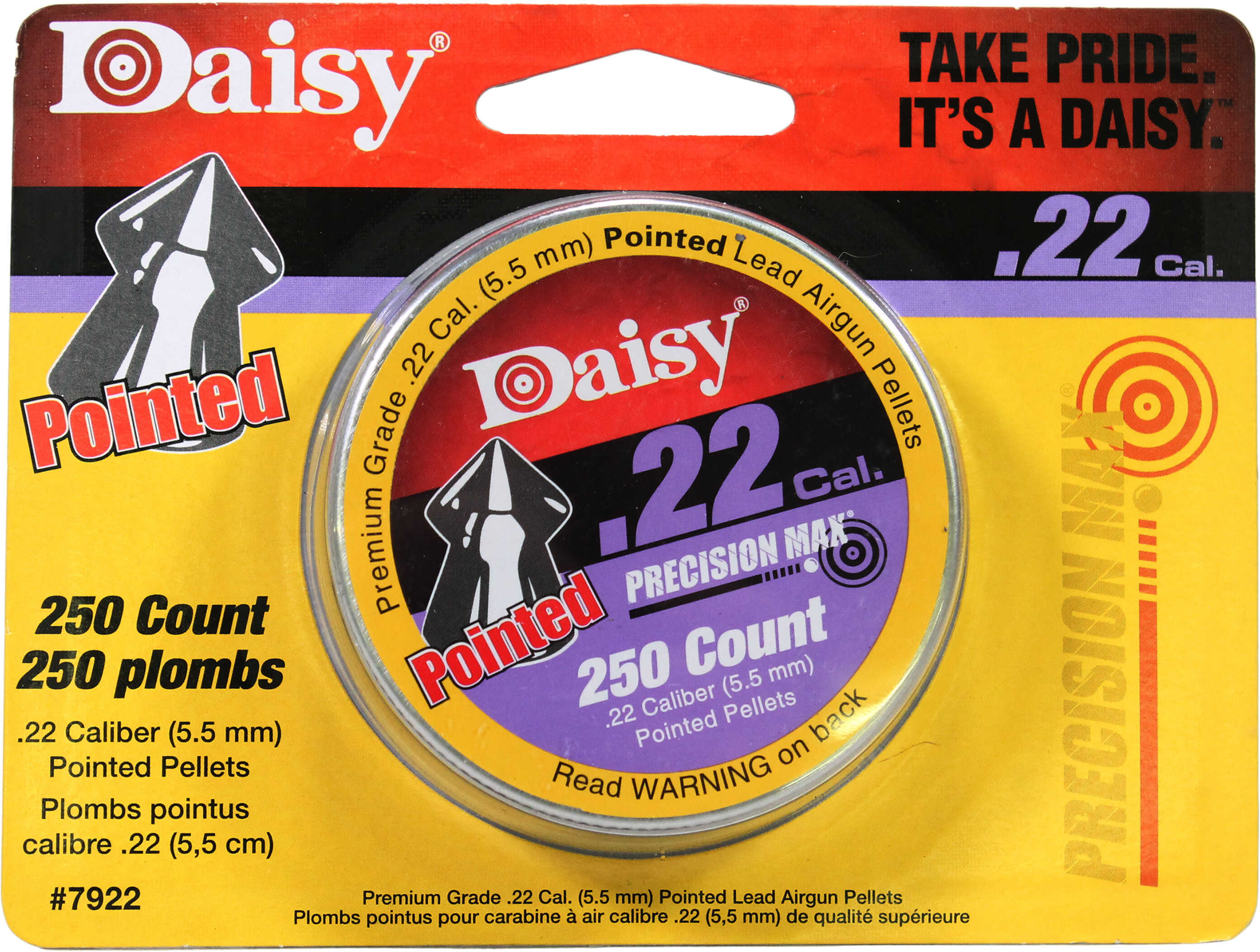 Daisy Outdoor Products Max Speed Pellets-.22 12 Packs/Case, 250 Pellets/Pack 997922-612