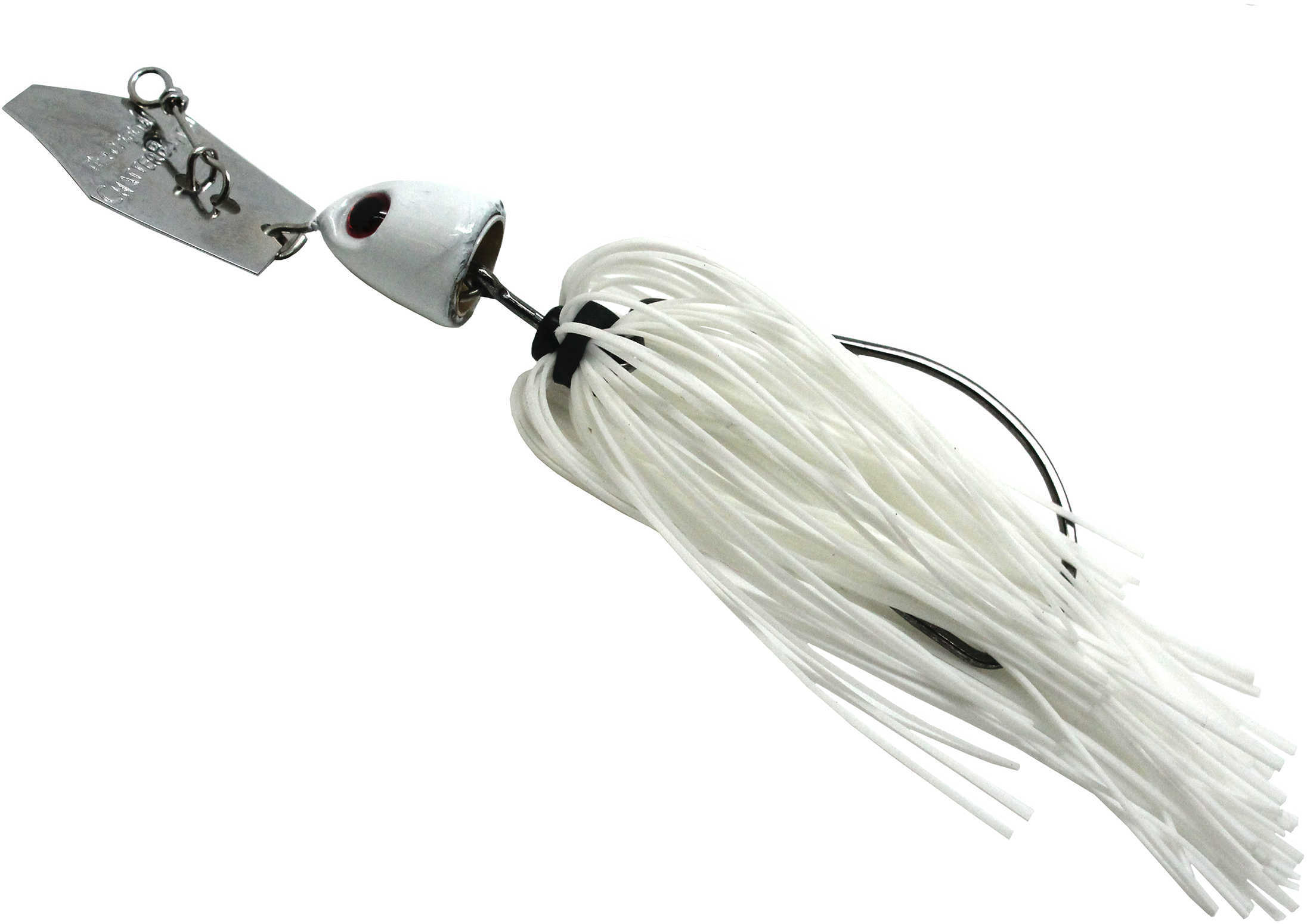 Z-Man / Chatterbait Freedom Lures 3/8 oz Weight 5/0 VMC X Long Wide Gap Hook White/Silver Blade Per