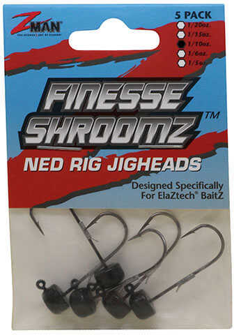 Z-Man / Chatterbait Finesse Shroomz Jig Hook 1/10 Ounce, Black Md: FJH110-02PK5