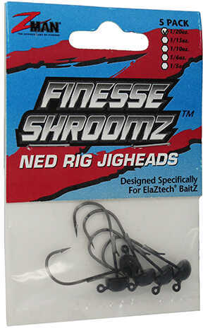 Z-Man / Chatterbait Finesse Shroomz Hooks 1/20 oz Size Black Per 5 Md: FJH120-02PK5