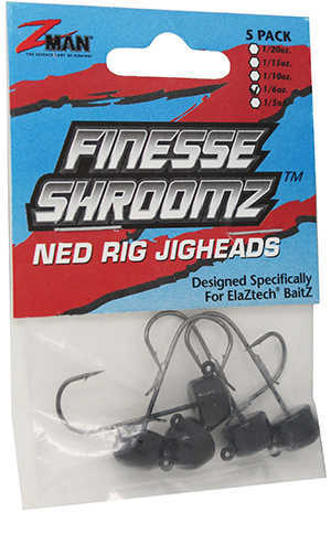 Z-Man / Chatterbait Finesse Shroomz Hooks 1/6 oz Size Black Per 5 Md: FJH16-02PK5