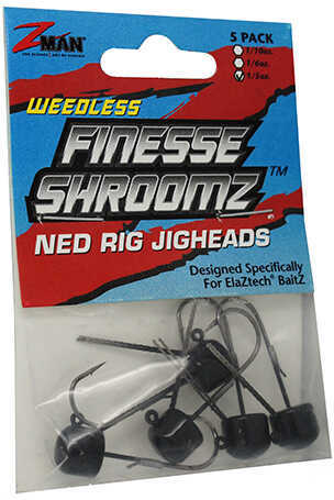 Z-Man / Chatterbait Finesse Shroomz Weedless Jig Hook 1/5 Ounce, Black Md: FJHW15-02PK5