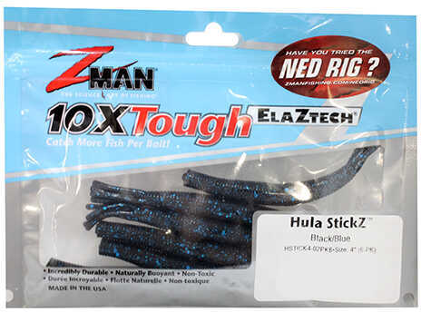 Z-Man / Chatterbait Fishing Hula StickZ 4 Inch Baits 6-Pack Black/Blue Md: HSTICK4-02PK6