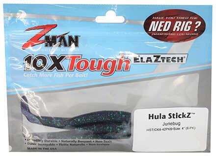 Z-Man / Chatterbait 4-Inch Hula Stickz Soft Bait Lure, JuneBug, 6-Pack Md: HSTICK4-42PK6