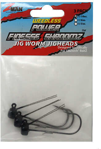Z-Man / Chatterbait Power Finesse Shroomz Weedless Hooks 1/10 oz Weight 3/0 Black Per Md: PJHW110-02PK3