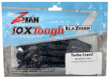 Z-Man / Chatterbait Turbo Crawz Lures 4" Length Dark Black/Blue Flake Per 6 Md: TCRAW4-02PK6