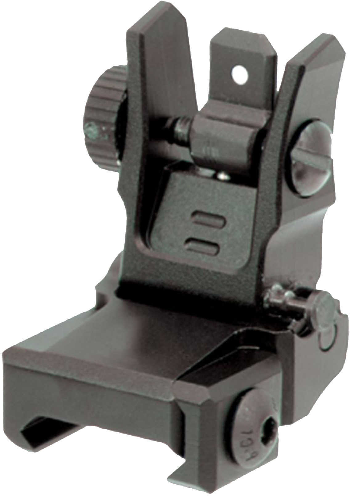 Leapers Inc. - UTG Sight Flip-Up Rear Low Profile Fits Picatinny with Dual Aiming Aperture Black Finish MNT-955