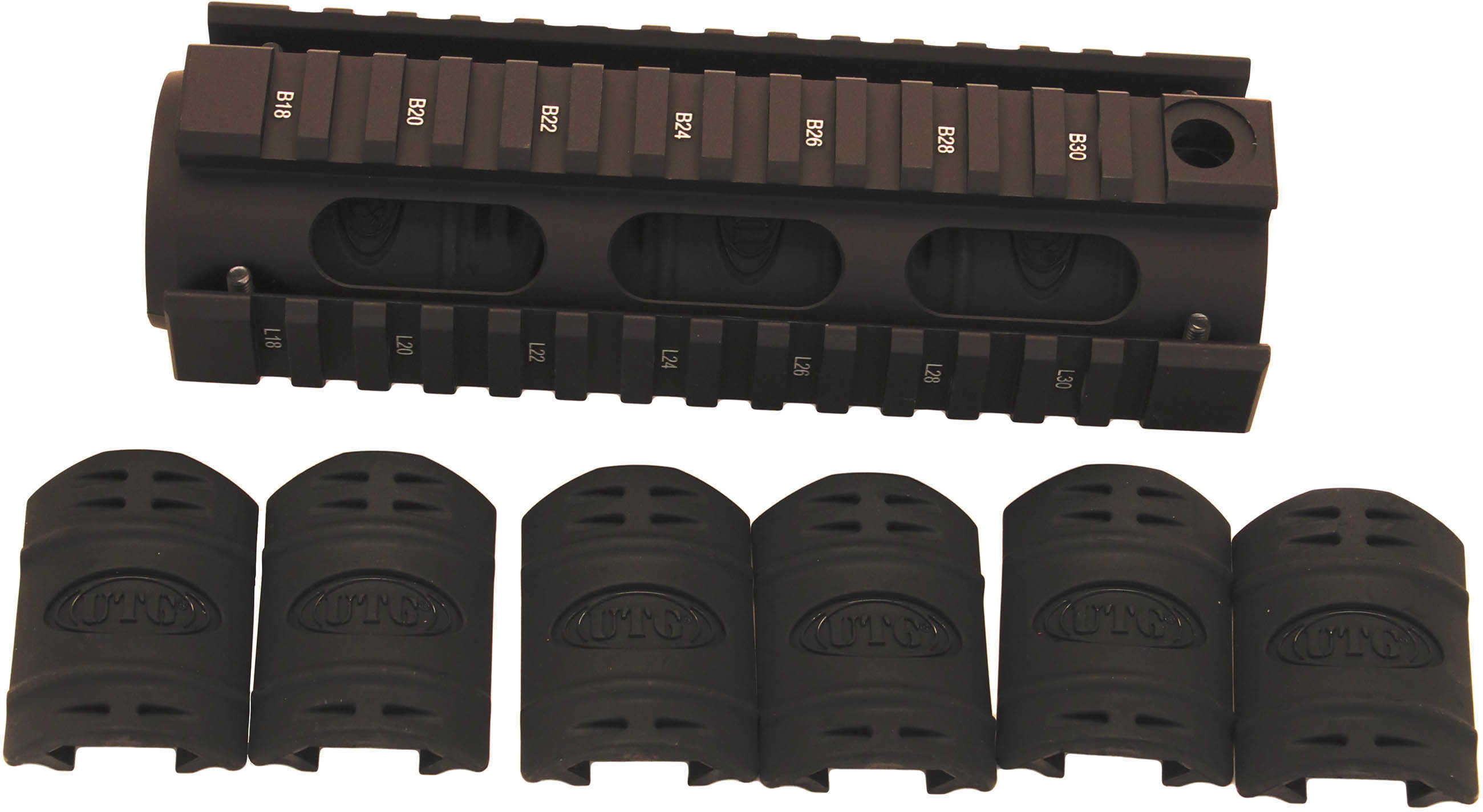 Leapers-UTG AR15 Carbine Length Drop-in Quad Rail, Black MD: MTU001