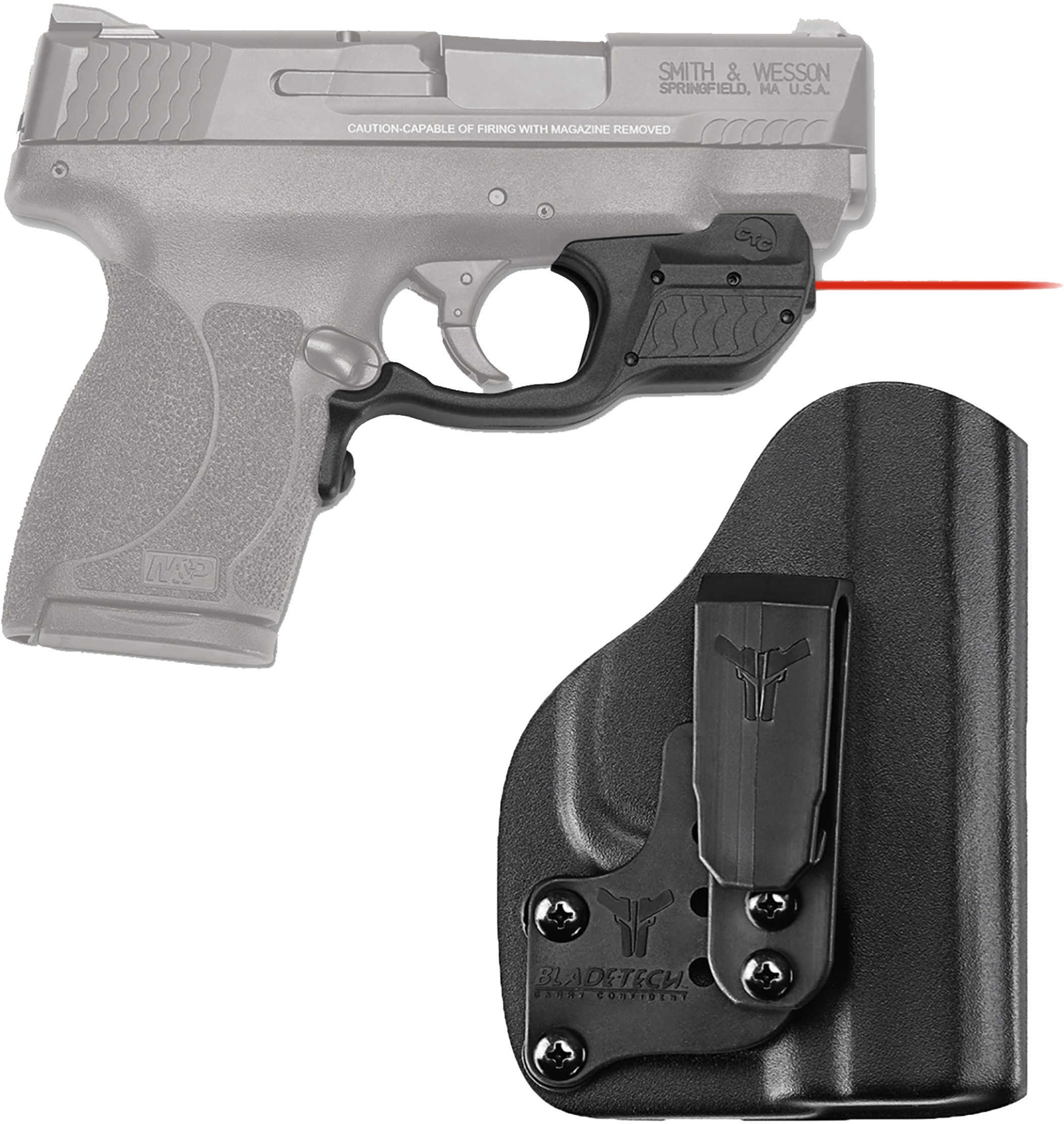 Crimson Trace Laserguard Smith & Wesson M&P 45 Shield Red with Blade Tech Holster Clam Package Md: LG-485-