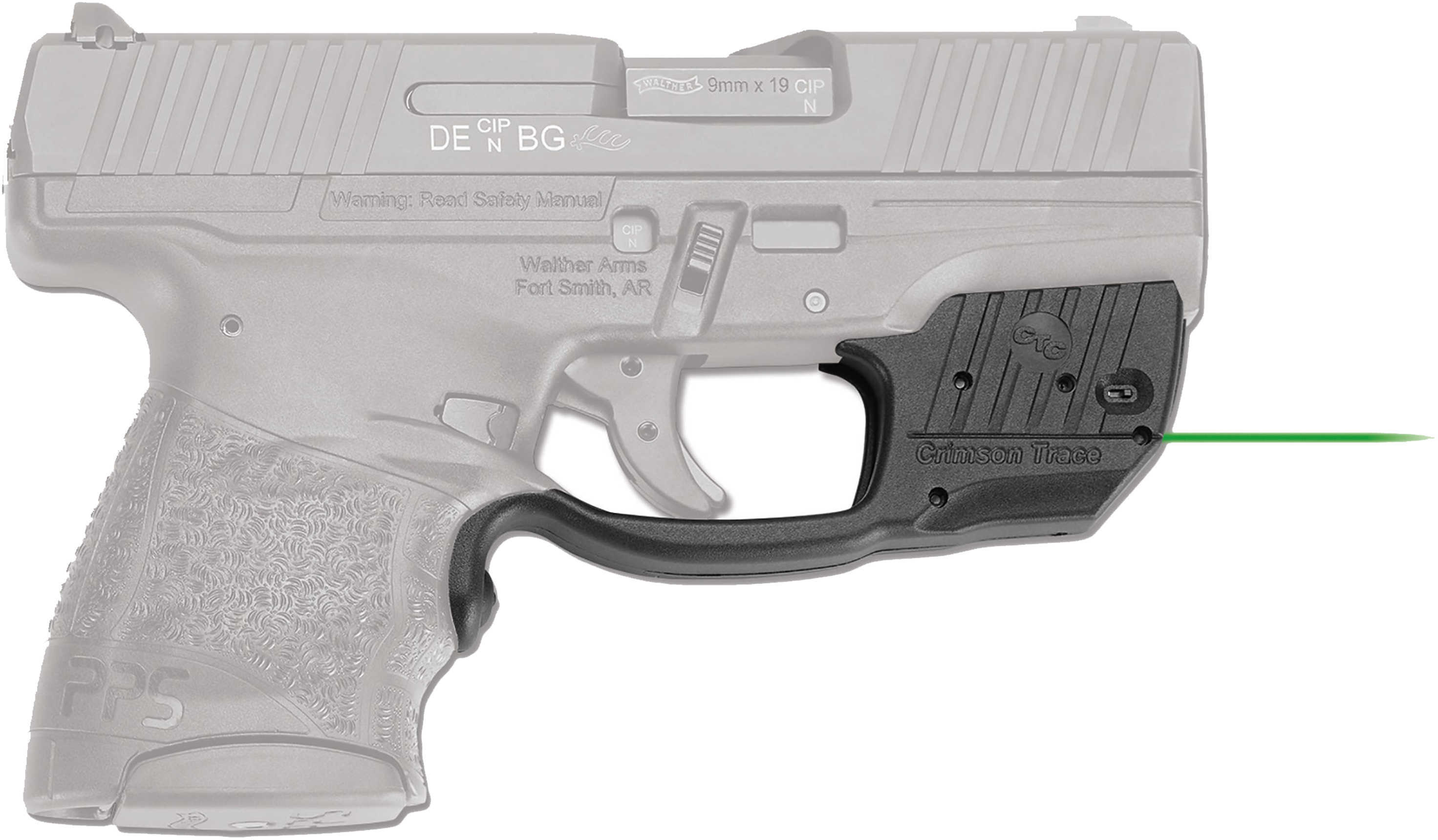 Crimson Trace Corporation Laserguard Walther PPS Green User Installed Black LG-482G
