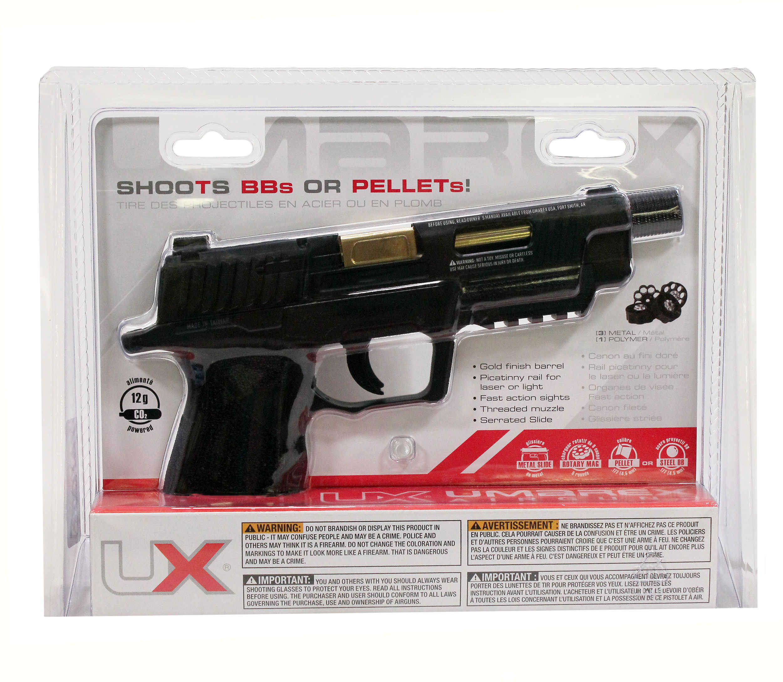 Umarex USA SA10 Air Pistol, .177 Caliber, 5" Barrel, 8 Rounds, Black Md