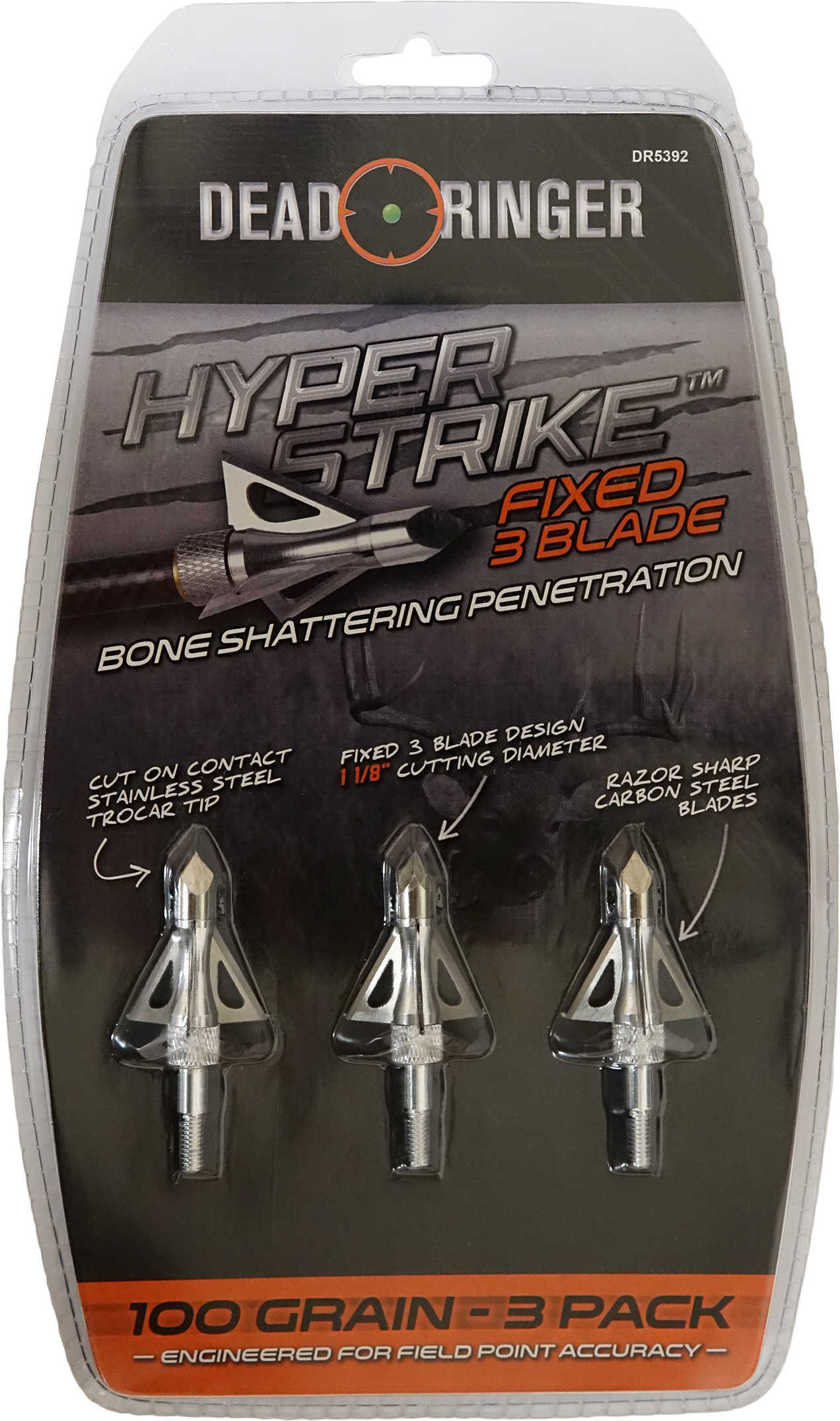 Dead Ringer Hyper Strike Broadhead 100 Grain 3 pk. Model: DR5392