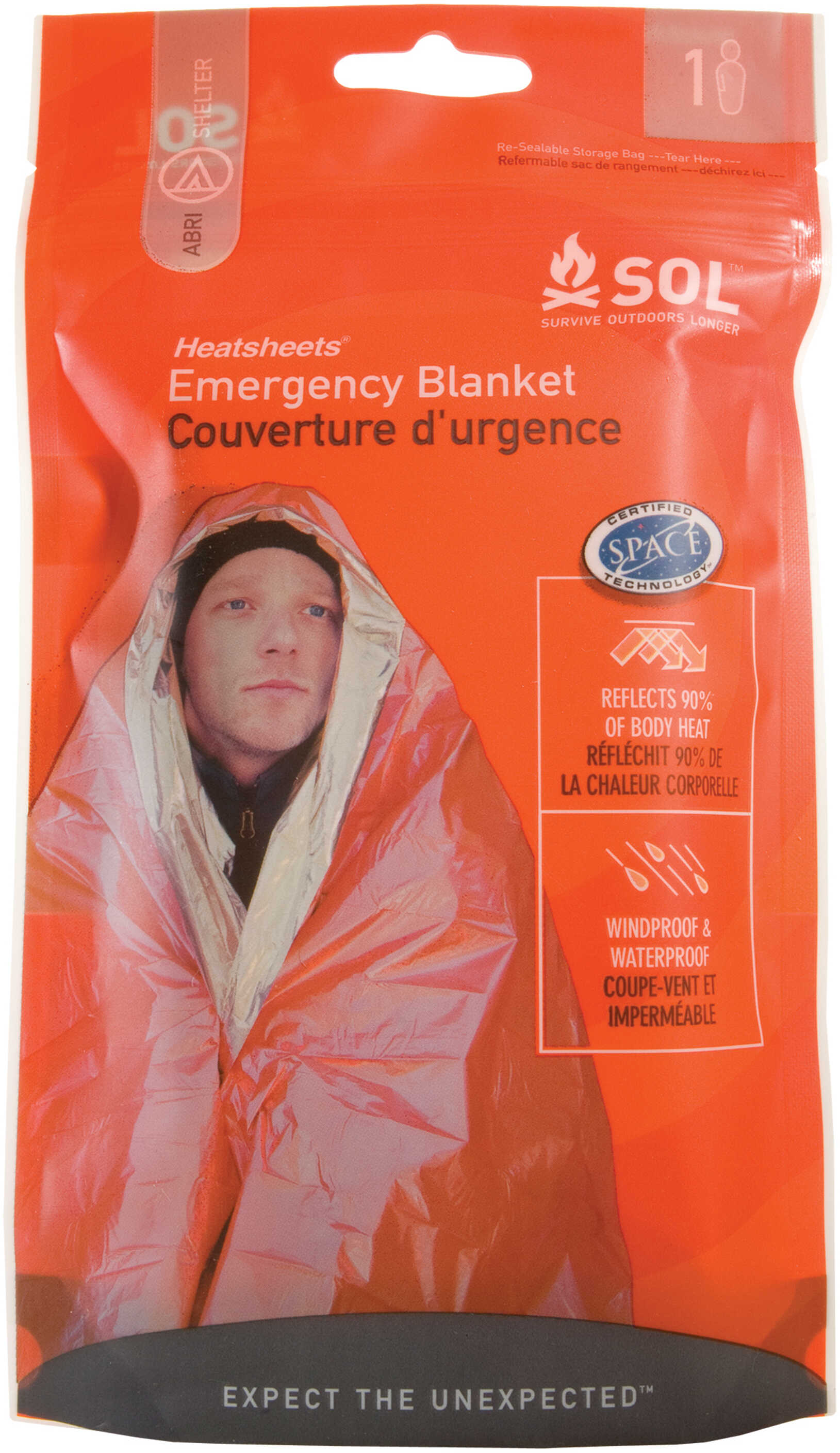 Adventure Medical Kits SOL Emergency Blanket 2.9 Oz, 60"X84" Made In USA