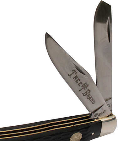 Boker Knives Trapper Two Blade Folding Knife - Jigged Black Bone Md: 110733