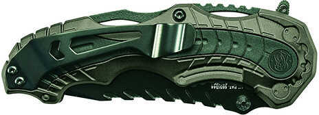 BTI Tools M&P M.A.G.I.C. Assist Liner Lock Folding Knife Clip Point Tanto Blade Gray/Black Clam