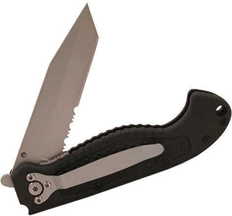 BTI Tools Special Tactical Folder Stainless, Partially Serrated, Clip Point Tanto, Liner Locked, Box
