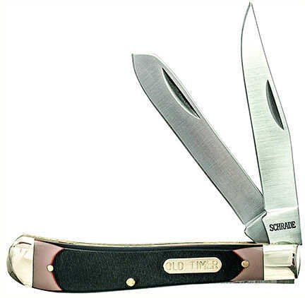 Schrade Knife GUNSTOCK Trapper 2-Blade 3.1" S/S DELRIN