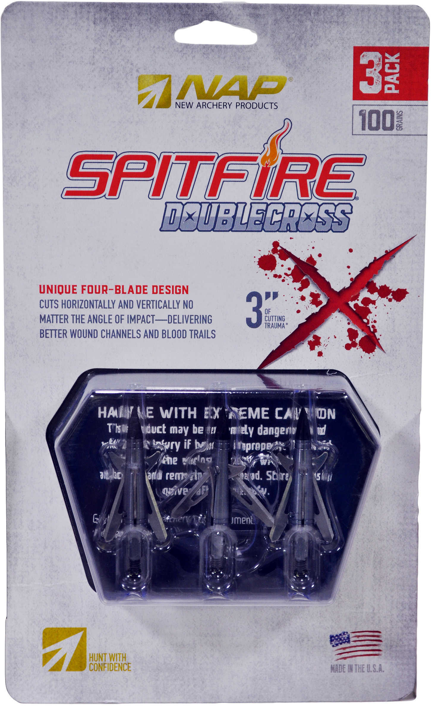 New Archery Products Spitfire Double Cross, 100 Grains, 3 Pack Md: 60-086