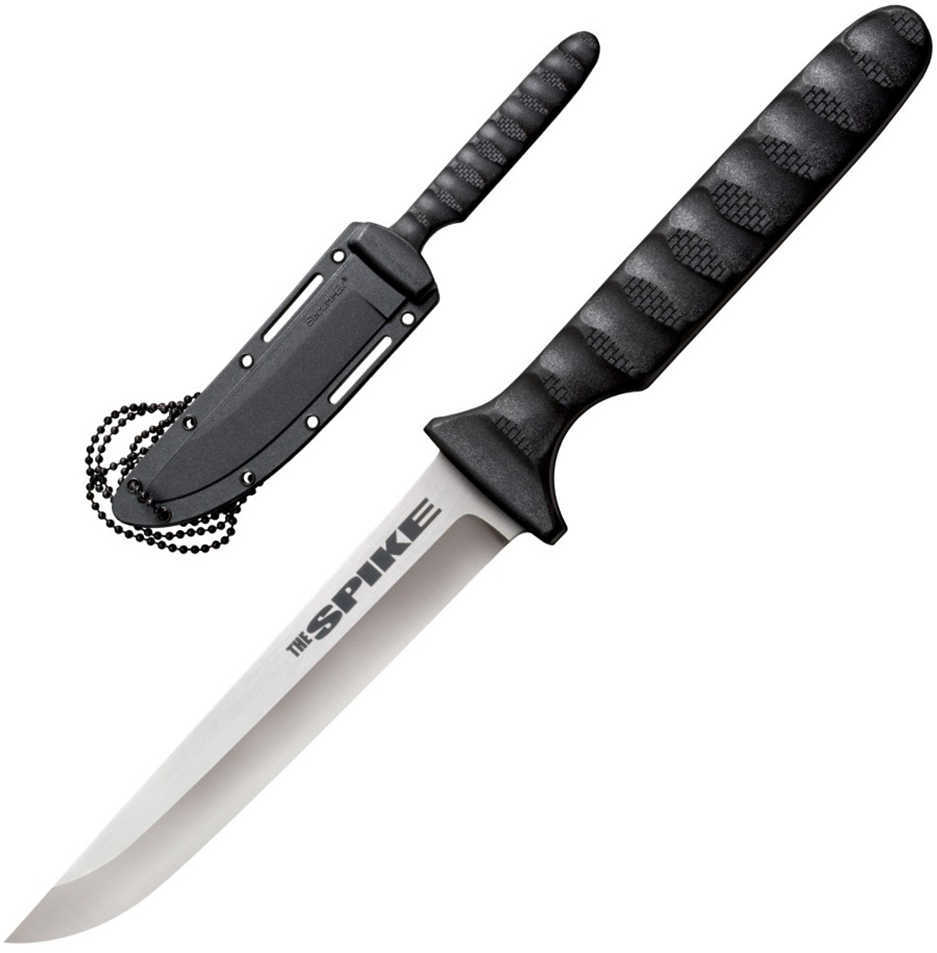Cold Steel Spike 4" Fixed Blade Knife Drop Point Plain Edge German 4116 Stainless Black G10 Finish Secure-Ex Sheath 53NC