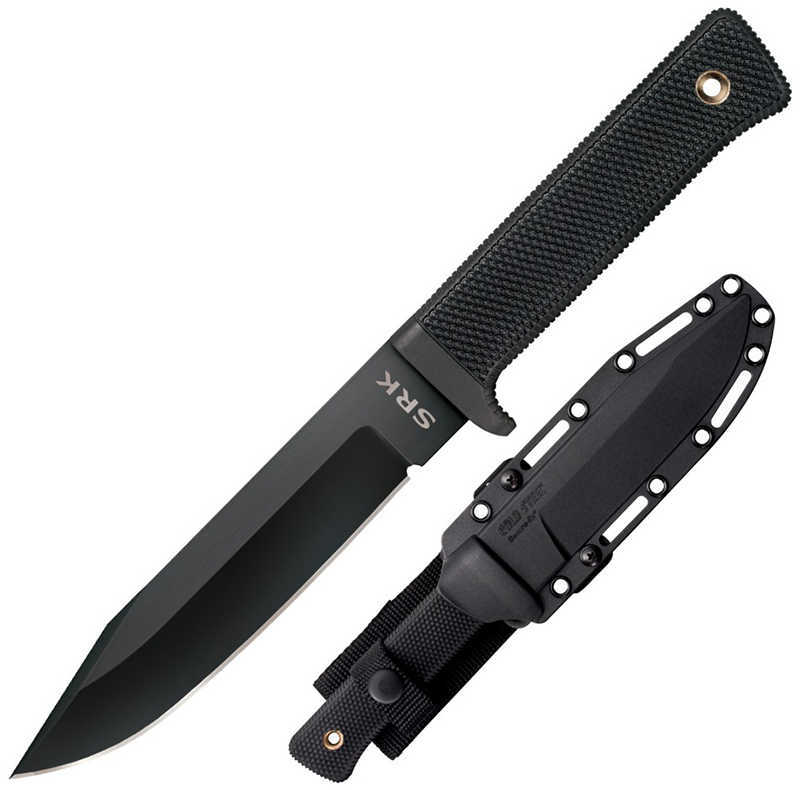 Cold Steel 3V SRK 6" Fixed Blade Knife DLC Coating Plain Edge Secure-Ex Sheath CPM 3-V High Carbon 38CKC