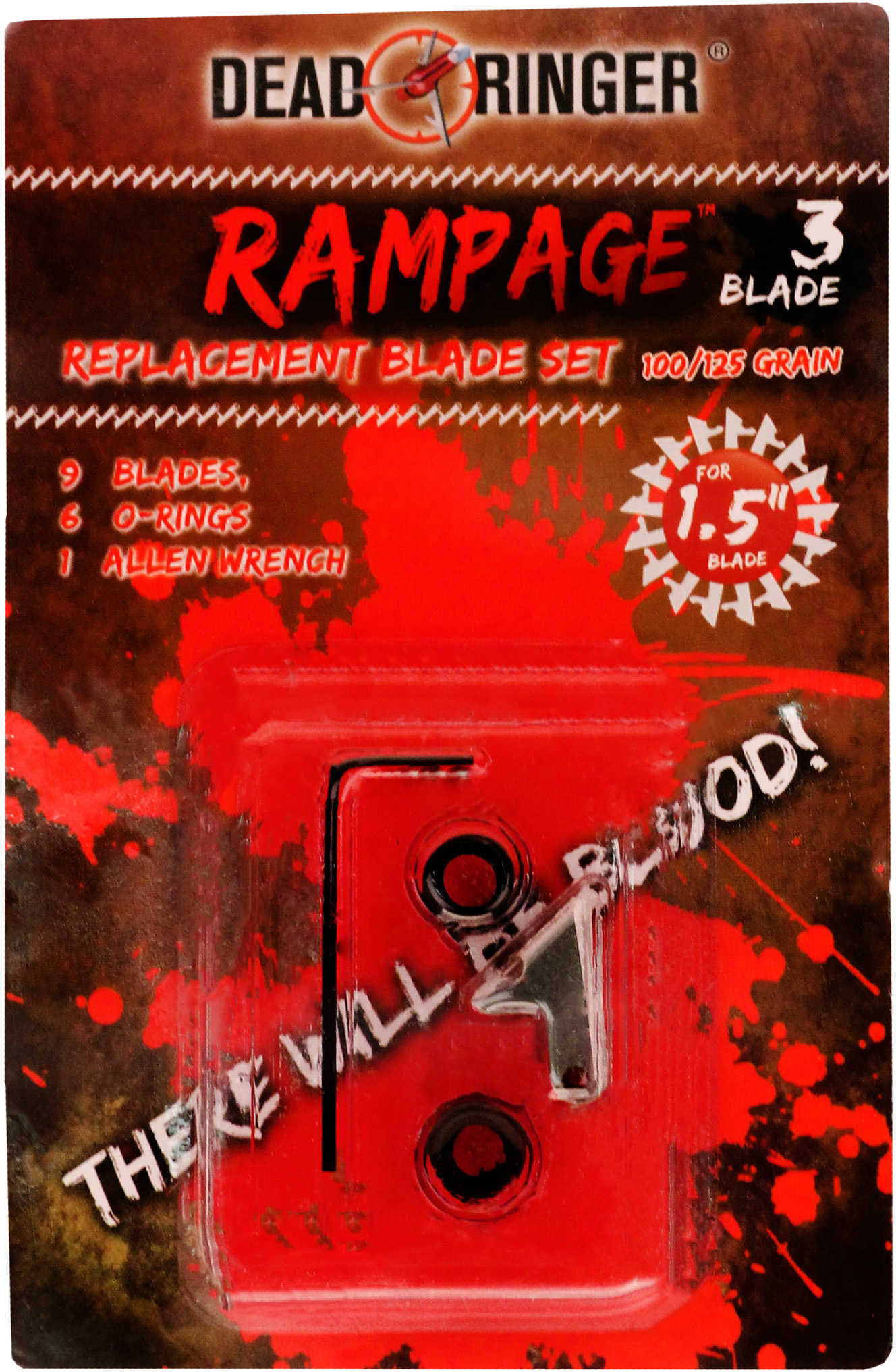 Dead Ringer Replacement BLADES Rampage-3 100/125 Grains 1 1/2" Cut