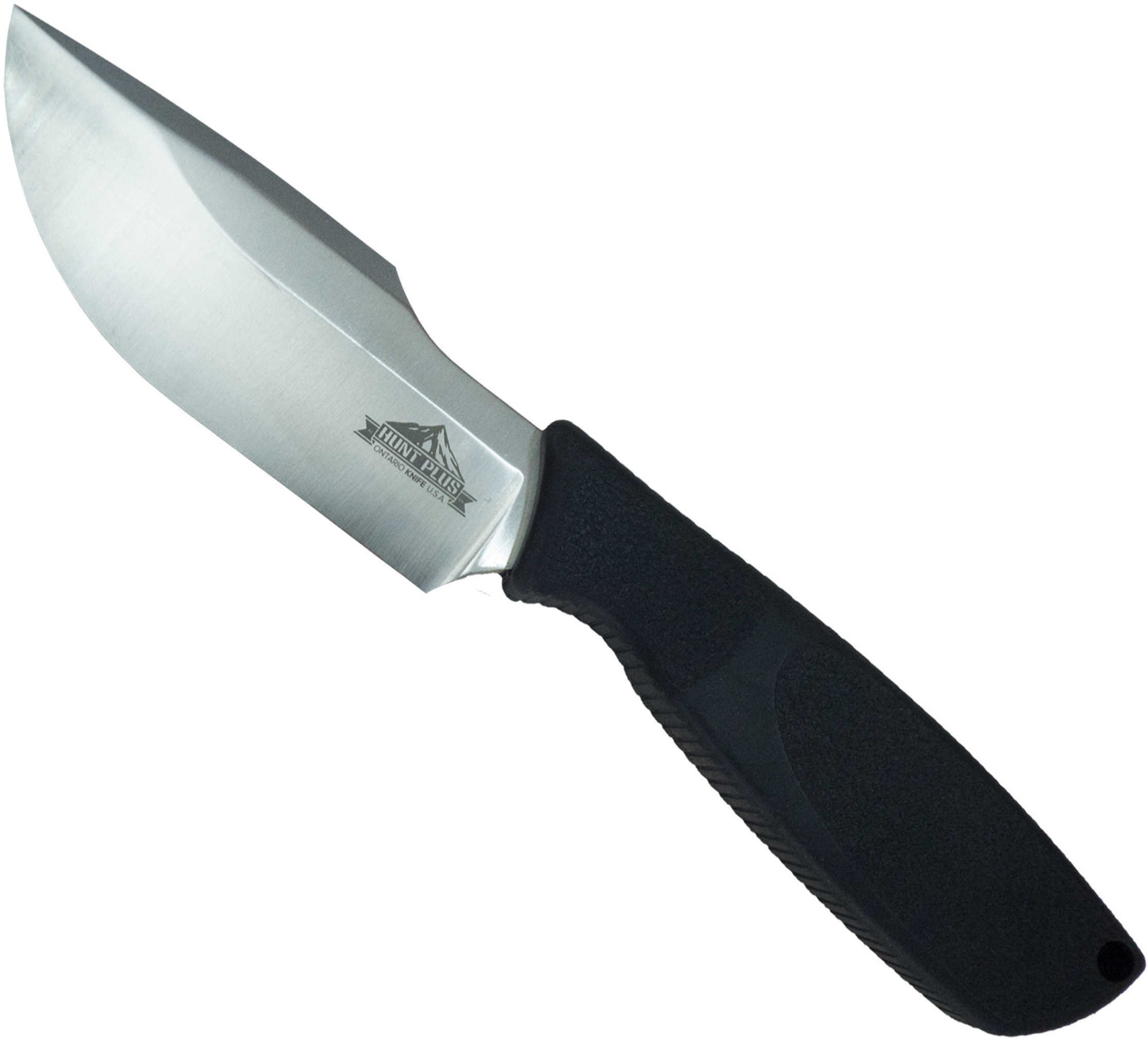 Hunt Plus Fixed Blade Knife Skinner 4" Stainless Steel Synthetic Rubber Handle Black Md: 971