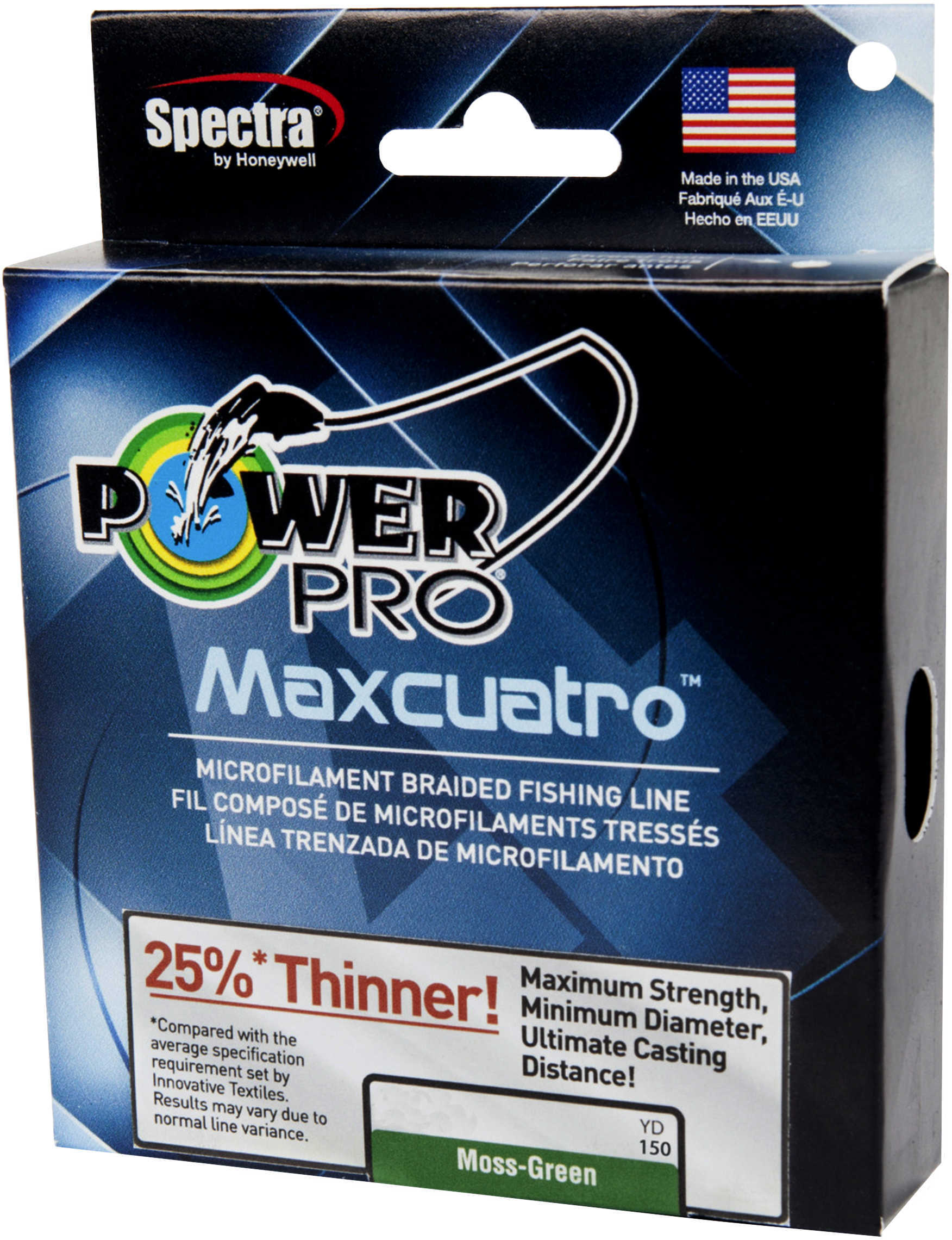 Shimano Power Pro Maxcuatro Braided Line 150 Yards , 65 lbs Tested, 0.014" Diameter, Moss Green Md: 334006501
